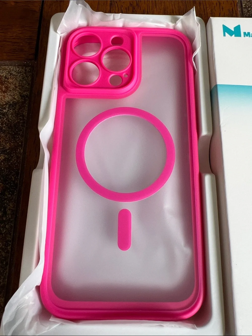 Apple IPhone 16 Pro Max 6.9 inch IPhone Hot Pink Cover Bumper Case Translucent